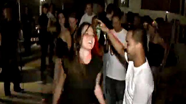 Frat party slut bends over