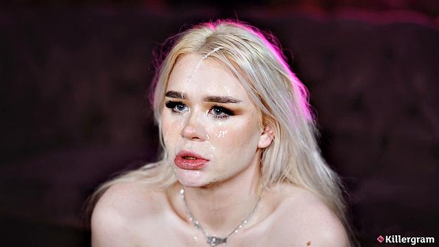 Двойное проникновение для раскрепощённой блондинки Джины Варни - мощный трах с двумя членами, жёстко во все дырки.