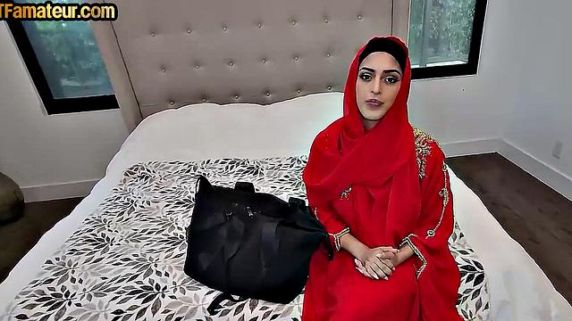 Arab amateur babe rides POV cock while twerking