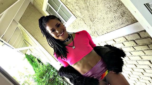 Black anal babe in high heels assfucked till ATM gagging