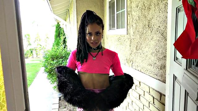 Black anal babe in high heels assfucked till ATM gagging