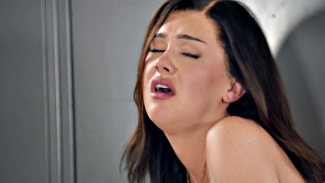 Ts babe jerks out cumshot while fucked by bf