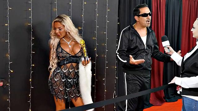 Busty shelady penetrated by male in anal hole