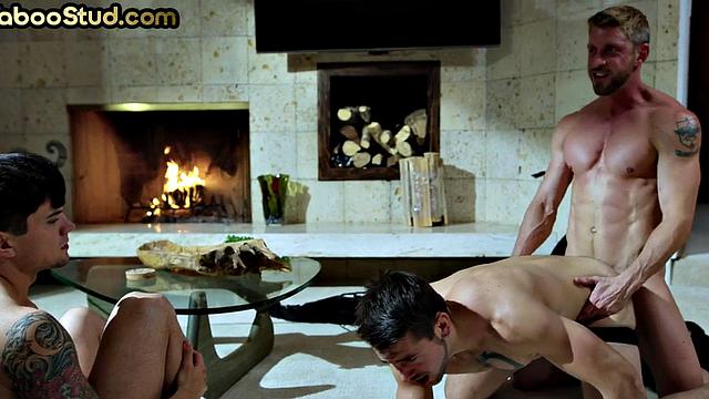 Taboo stepbrothers in domination bareback 3some