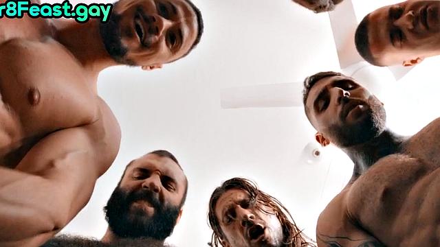 Gay dudes shower thirsty guy after rough fucking