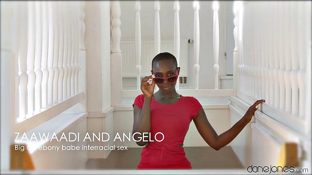Big ebony babe interracial sex