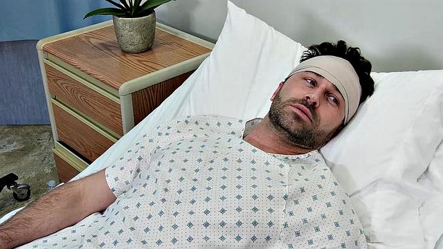 Big Tits Blonde Nurse Jessa Rhodes takes care of James Deen and His Swelling Problem With Blowjob