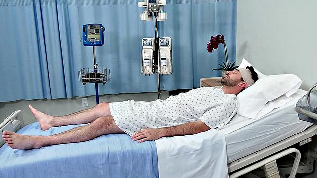 Big Tits Blonde Nurse Jessa Rhodes takes care of James Deen and His Swelling Problem With Blowjob