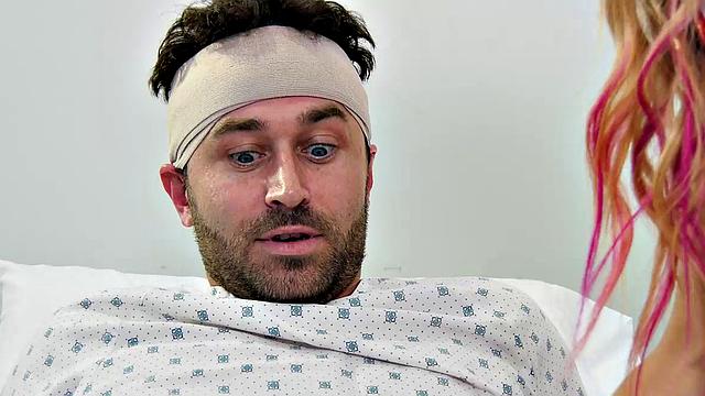 Big Tits Blonde Nurse Jessa Rhodes takes care of James Deen and His Swelling Problem With Blowjob