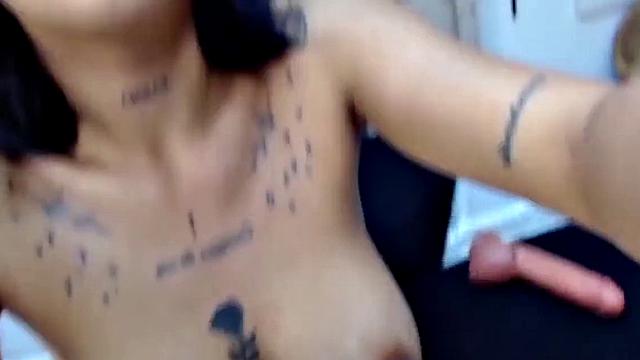 Cute latina masturbating hard after partner left her alone