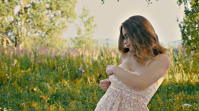 OLD4K. Handsome old man convinces busty gal to have sex in the forest