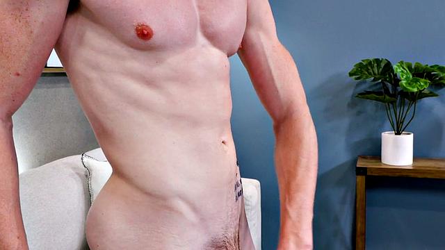 Debut ginger fingers asshole and jerks cock on casting