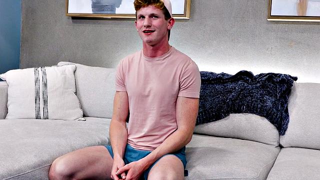 Debut ginger fingers asshole and jerks cock on casting