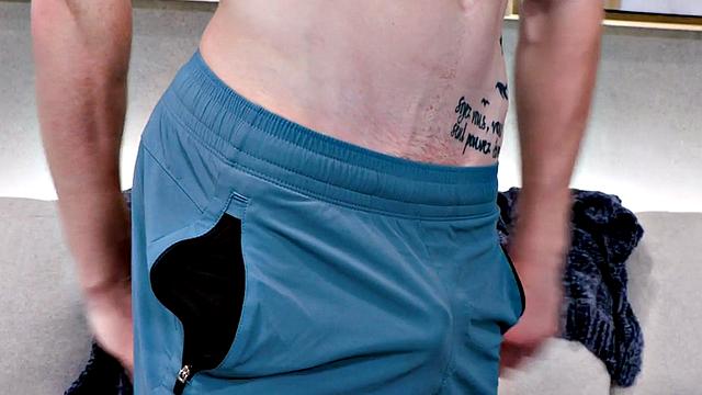 Debut ginger fingers asshole and jerks cock on casting