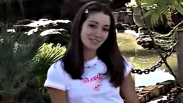 Brunette with perky tits solo fingering before climaxing