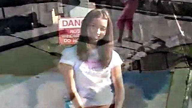 Brunette with perky tits solo fingering before climaxing