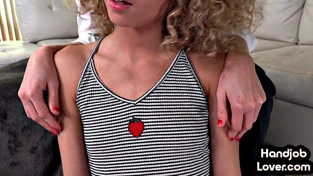 21yo cute babe teasing lovers cock