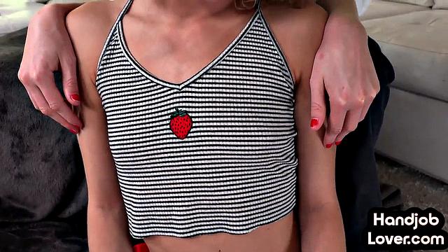 21yo cute babe teasing lovers cock