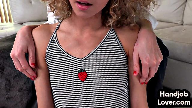 21yo cute babe teasing lovers cock