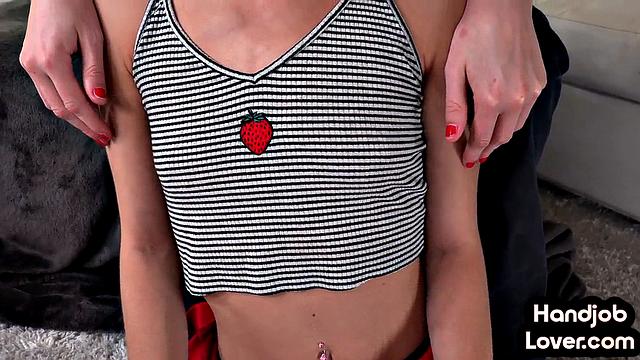 21yo cute babe teasing lovers cock