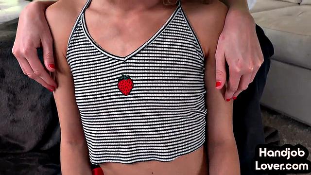 21yo cute babe teasing lovers cock