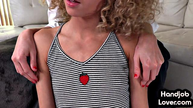 21yo cute babe teasing lovers cock