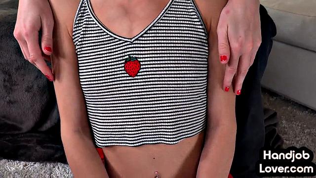 21yo cute babe teasing lovers cock