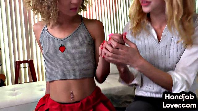 21yo cute babe teasing lovers cock