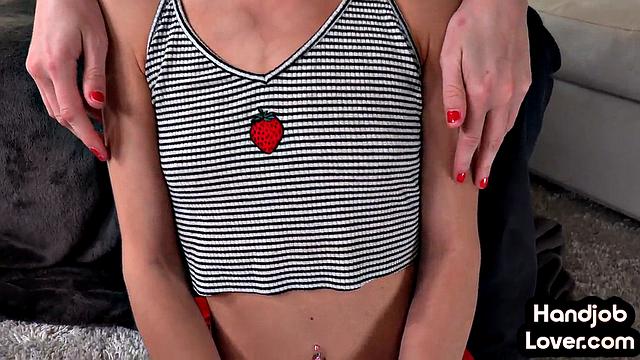 21yo cute babe teasing lovers cock