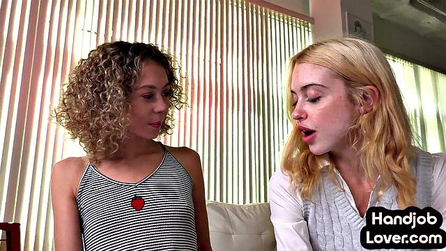 21yo cute babe teasing lovers cock