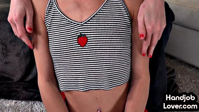 21yo cute babe teasing lovers cock