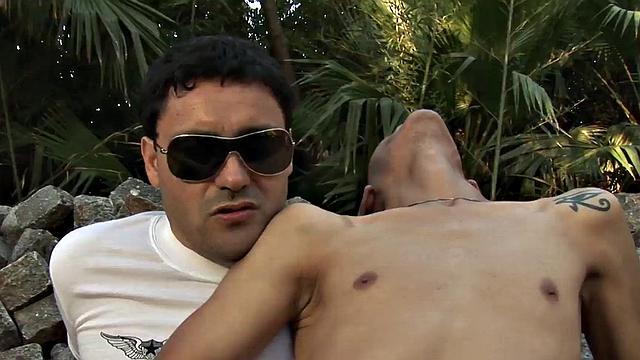 Military daddy bangs twinks Latin asshole outdoors