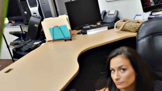 Pawnshop bae drilled by big white dick in wet pussy hole