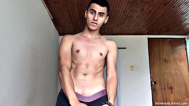 Our featured solo boy of the week is skinny and smooth Latino Nick Maori. We find him shirtless, just as he's about to jerk off.  It isn't long before he's naked and working on a boner.