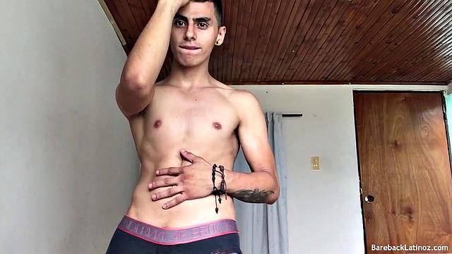 Our featured solo boy of the week is skinny and smooth Latino Nick Maori. We find him shirtless, just as he's about to jerk off.  It isn't long before he's naked and working on a boner.