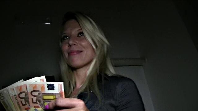 Money Makes Blonde Fuck And Suck Stranger's Cock