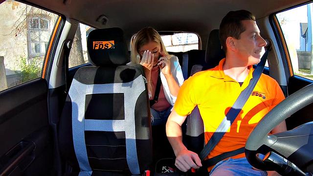Driving instructor rams blonde slut