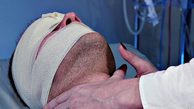 Femdom MILF nurse in gloves facesits and jerks patient