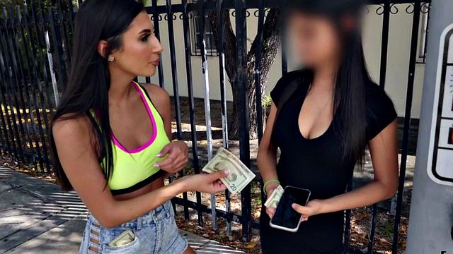 Watch these hot babes get picked up and pleasured in public for some steamy lesbian action