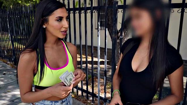 Watch these hot babes get picked up and pleasured in public for some steamy lesbian action