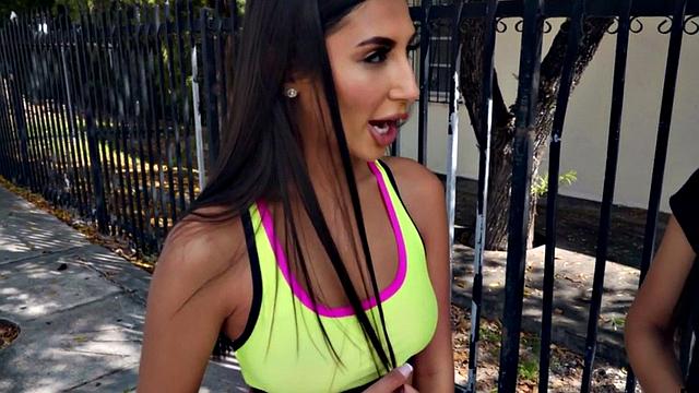 Watch these hot babes get picked up and pleasured in public for some steamy lesbian action