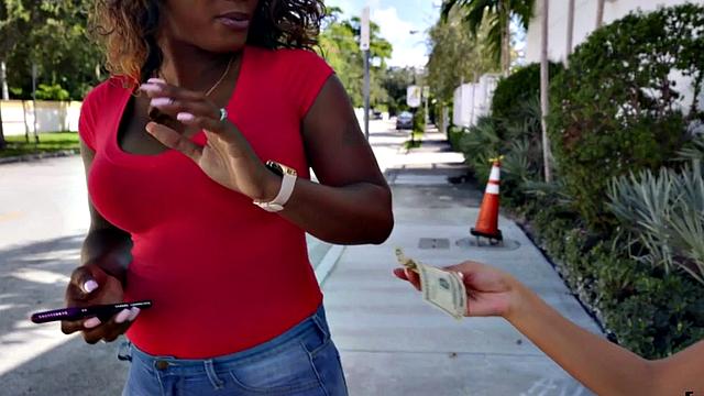 Watch these hot babes get picked up and pleasured in public for some steamy lesbian action