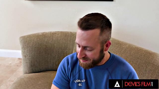 DEVILS FILM - Bisexual Threesome With Hot Babe Nicole Auclair And Two Cocks