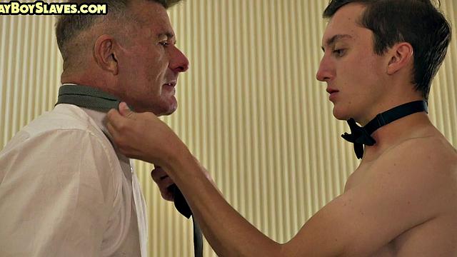 Petite subject bareback fucked by suited DILF