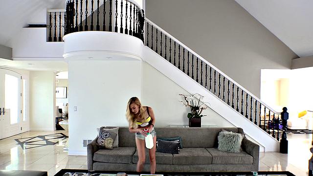 Athletic Blonde Plays with Sextoys