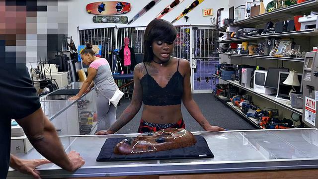 BWC boss bangs small-titted brunette in POV store sex tape