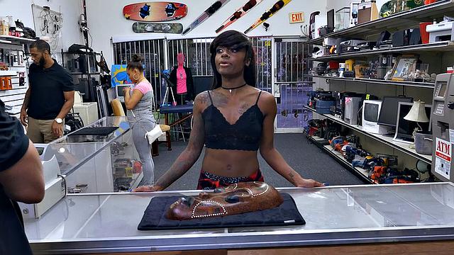 BWC boss bangs small-titted brunette in POV store sex tape