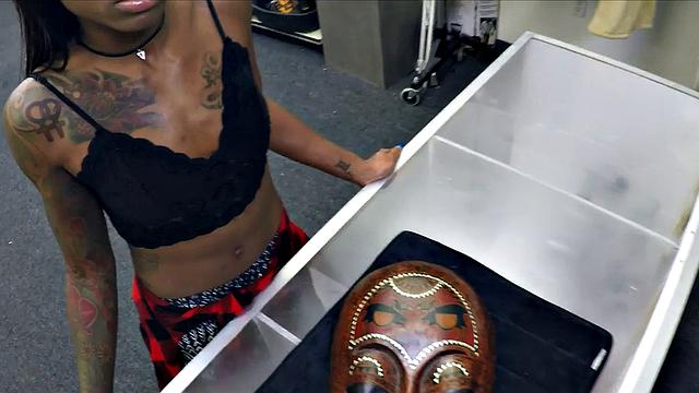 BWC boss bangs small-titted brunette in POV store sex tape