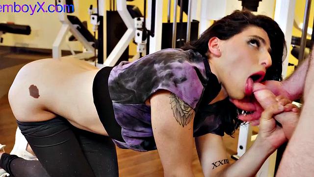 Sturdy gym femboi by trainer