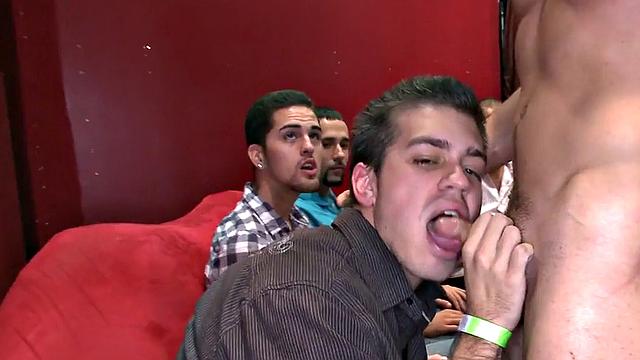 amateur gays suck cock on public striptease party